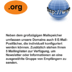 Genießen Sie 1 GB Email-Speicher und bis zu 5 Email-Accounts