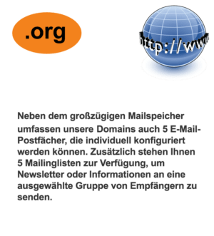 Genießen Sie 1 GB Email-Speicher und bis zu 5 Email-Accounts