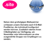 Genießen Sie 1 GB Email-Speicher und bis zu 5 Email-Accounts unter Ihrer Domain